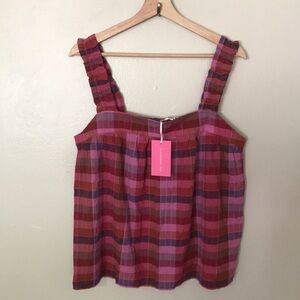 NEW Isaac Mizrahi Plaid Top
